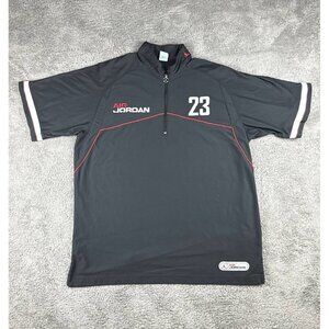 Vintage Air Jordan 23 Quarter Zip Top Mens 3XL Black Red White Y2K